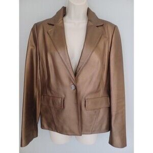 TRIBAL Bronze Leather Jacket - Womens Size 6